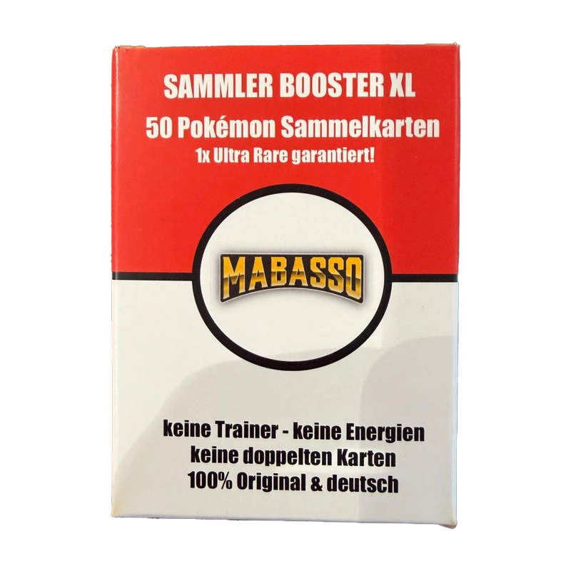 SAMMLER BOOSTER XL – 50 Pokémon Karten | 1x Ultra Rare garantiert | 100% Original & deutsch | Keine Trainer & Energien | MaBasso